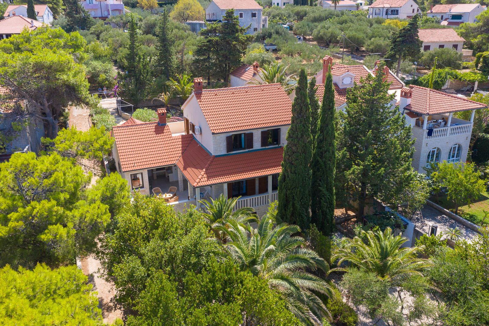 Villa Splitska aerial view